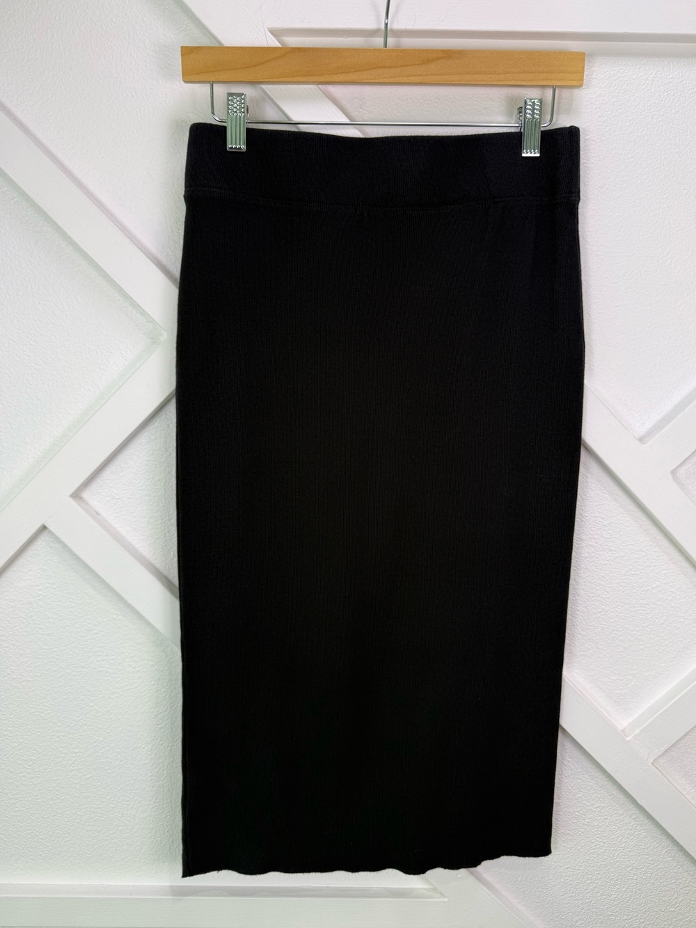 Standard James Perse Midi Rib Knit Pencil Skirt Black Size 3 (Large) - Picture 5 of 11